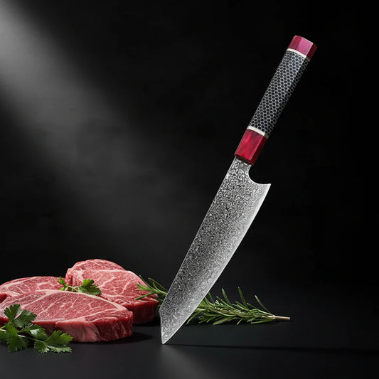 Japanese 8-Inch Damascus Cleaver Knife