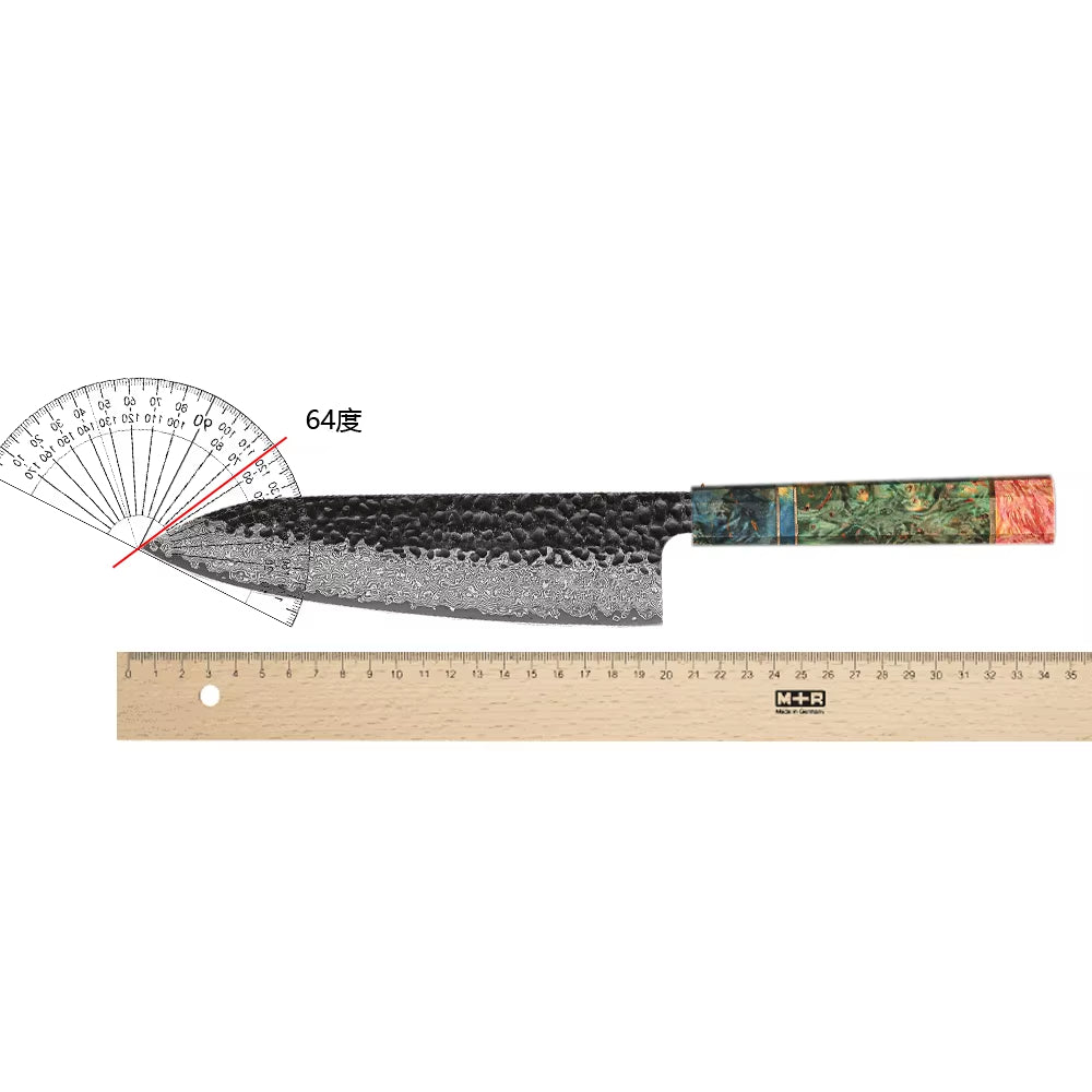 Japanese Kitchen Knife Handmade Forged Damascus Steel Custom 8 Inch Chef Knife